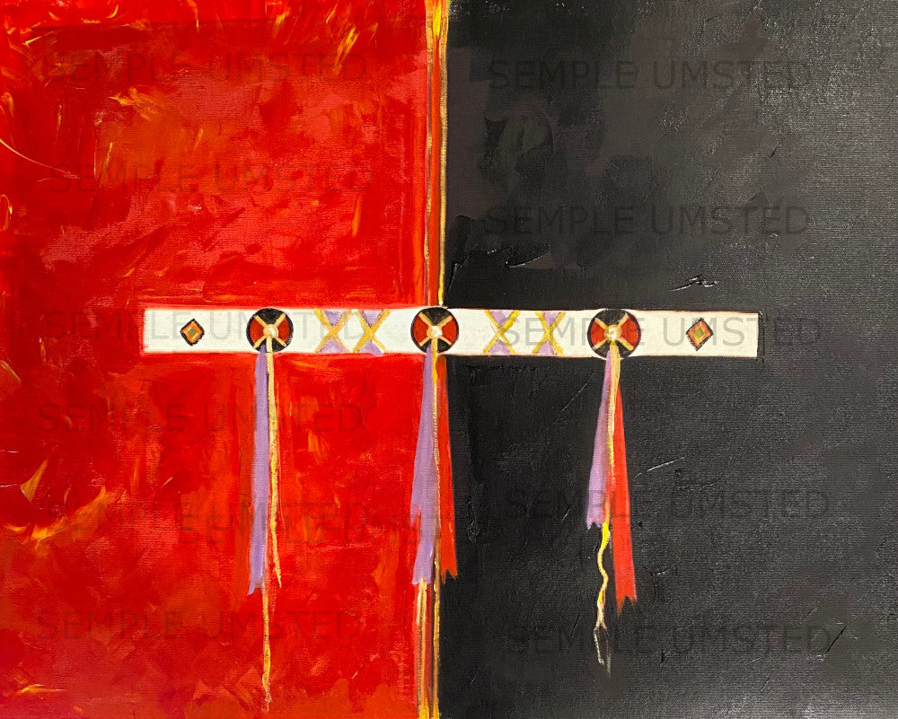 Black and White Crow Blanket (Giclée on Canvas)