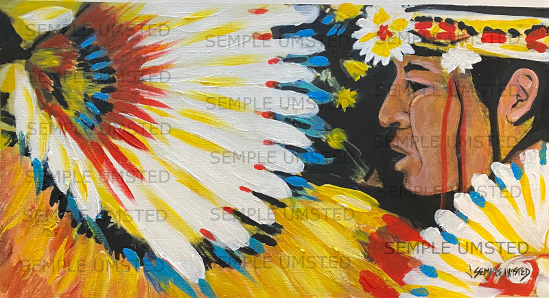 Dancer and Feathers in Profile (Giclée on Canvas)
