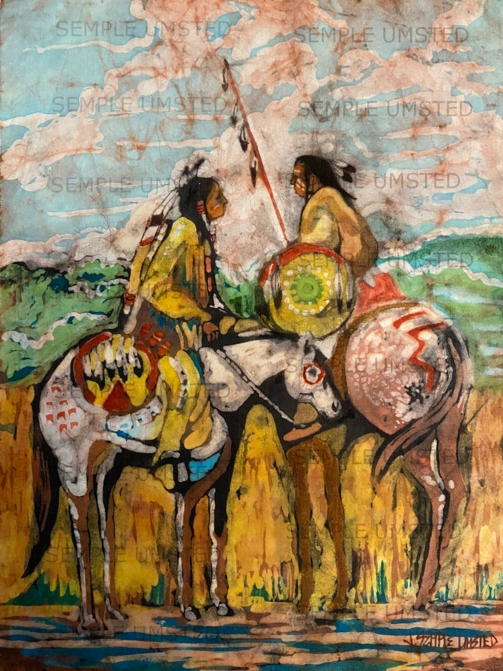 Meeting Between Brothers Pink Sky (Giclée on Canvas)