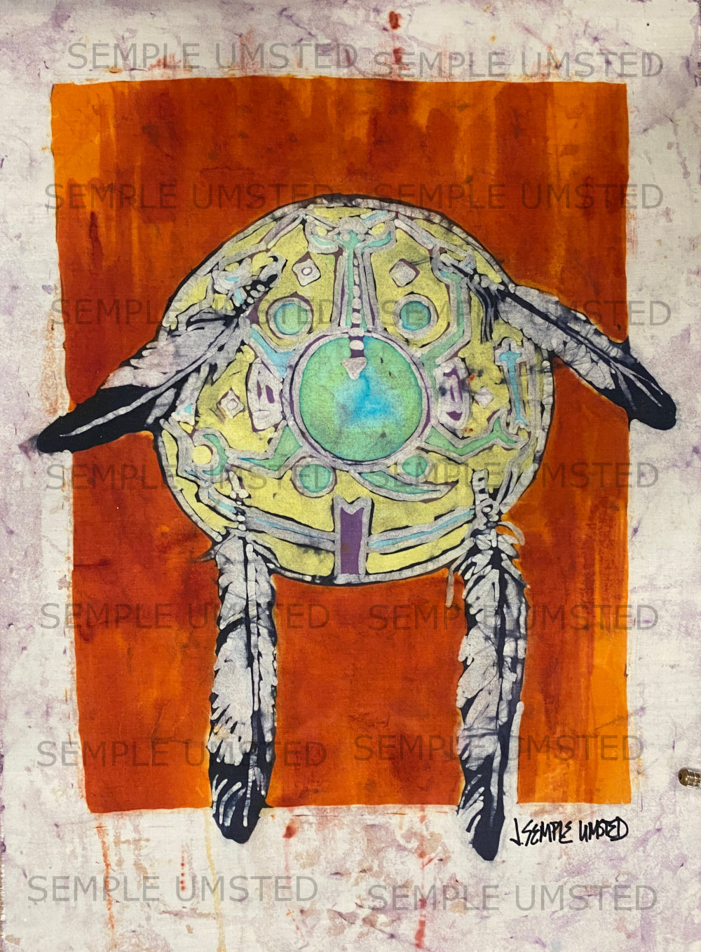 Red Shield (Giclée on Canvas)