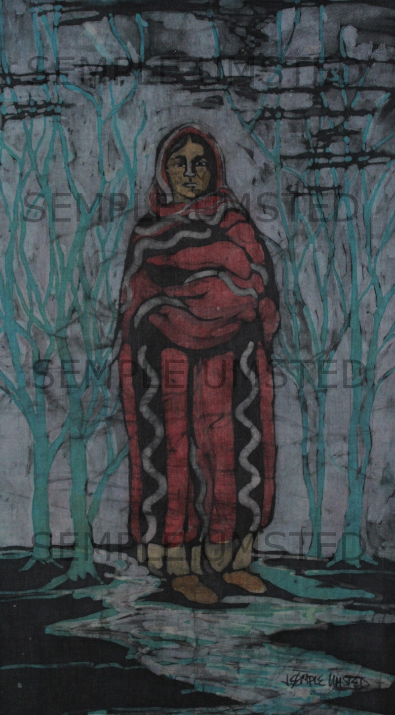 Girl By Watering Hole (Giclée on Canvas)