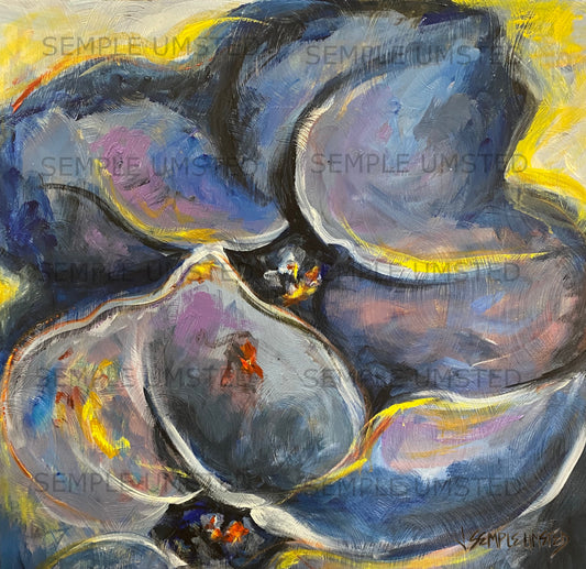Blue Pansies (Giclée on Canvas)