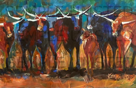 Oklahoma Longhorns (Giclée on Canvas)