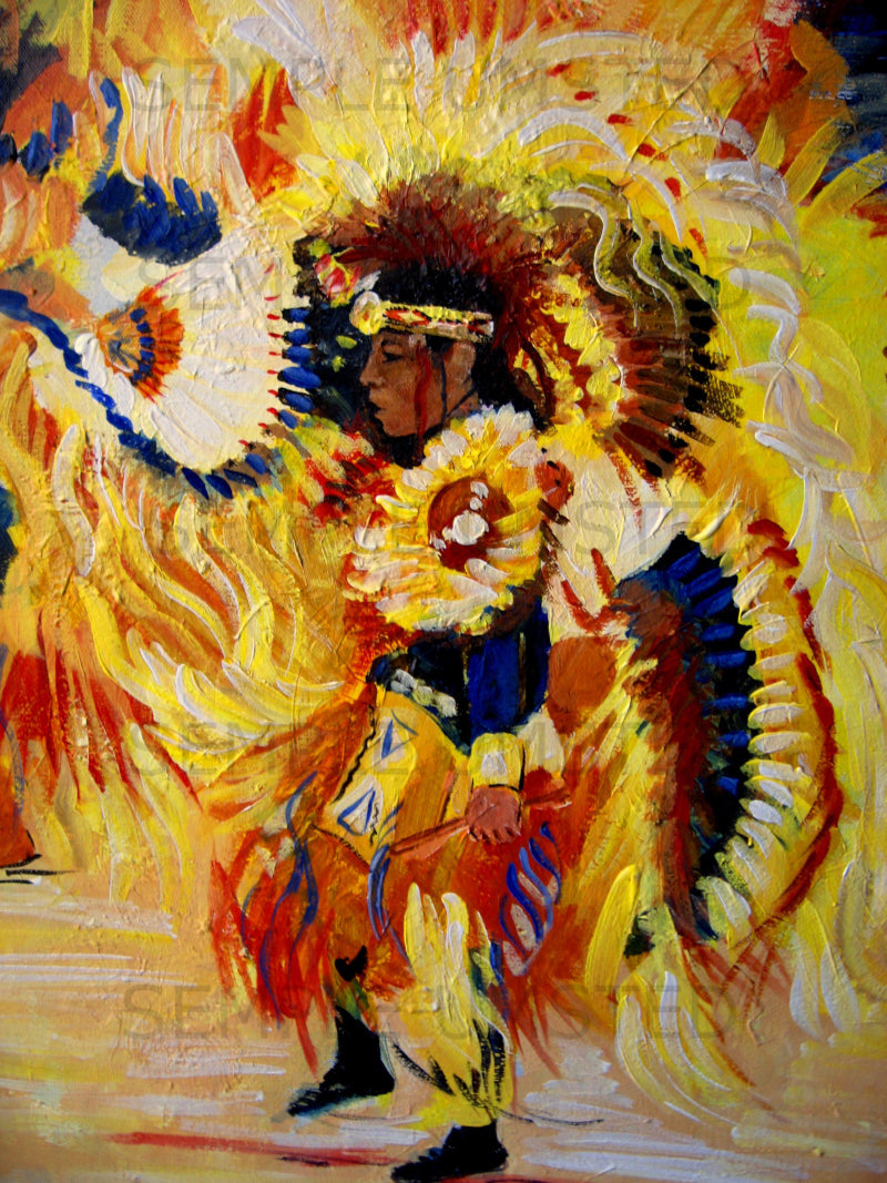 Yellow Fancy Dancer (Giclée on Canvas)