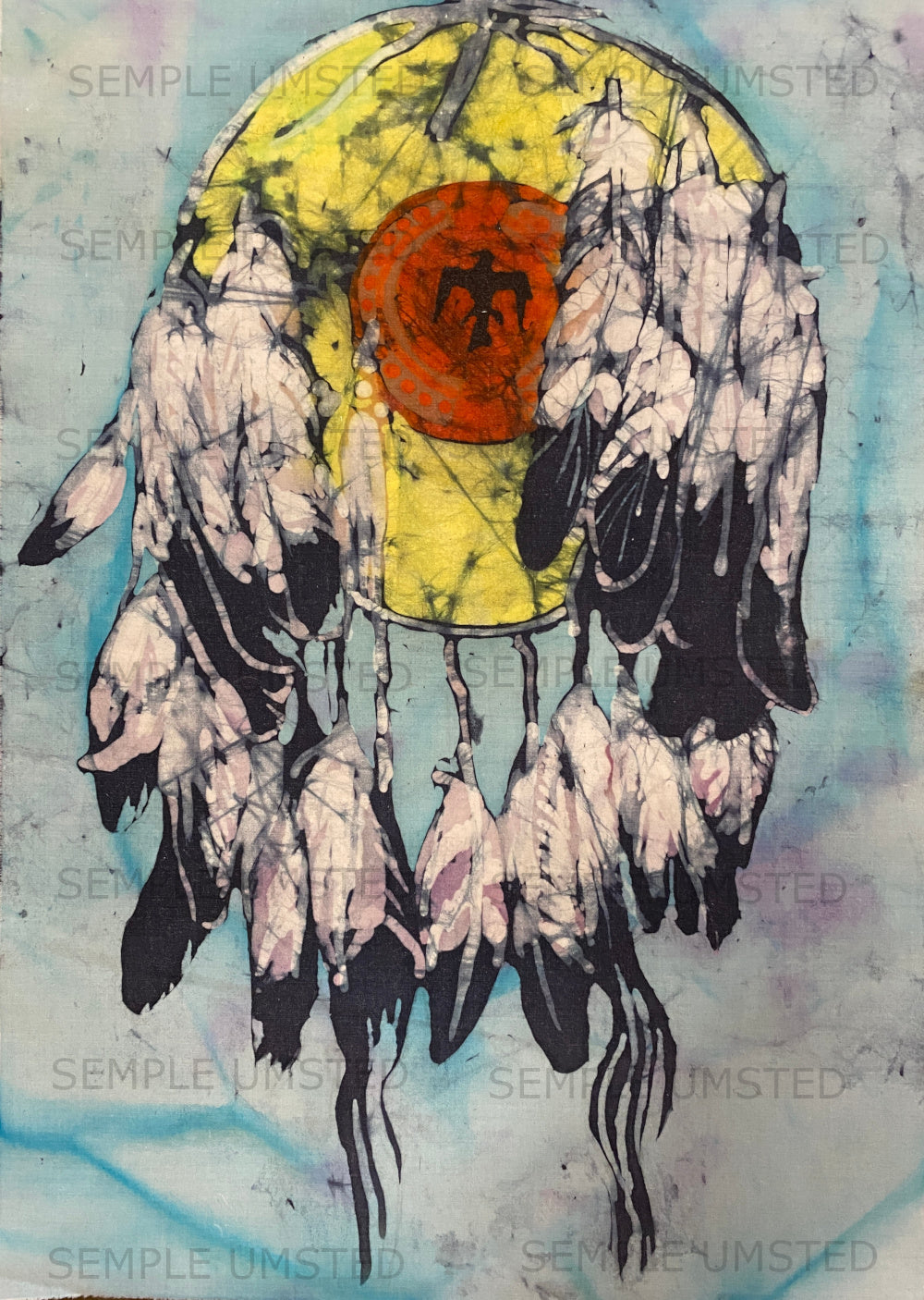 Yellow Thunderbird Shield (Giclée on Canvas)