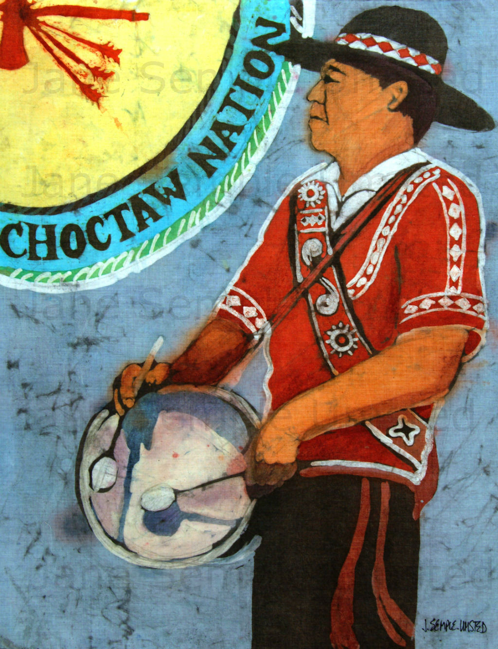 Choctaw Drummer (Giclée on Canvas)