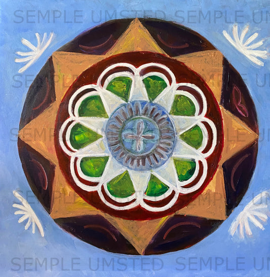 Earth Tone Medallion (Giclée on Canvas)