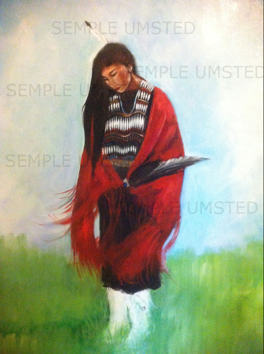 Red Shawl Dancer (Giclée on Canvas)